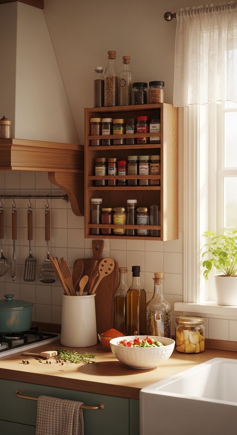 Wall-Mounted Spice Rack