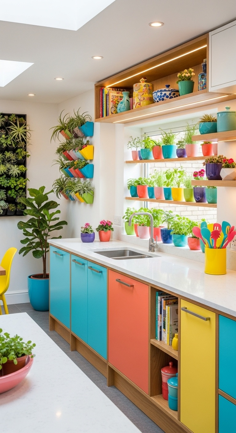 Colorful plant pots