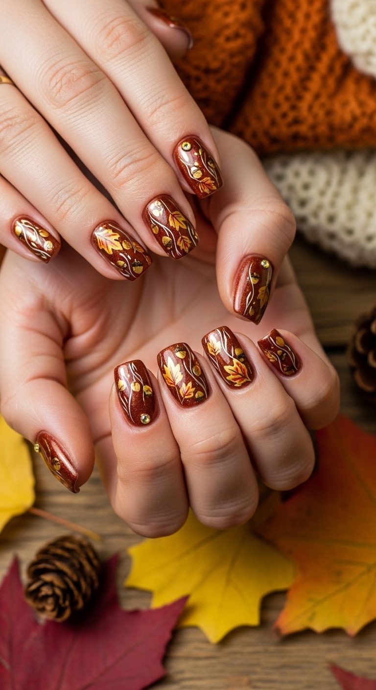 Chestnut Shimmer Polish Design 2
