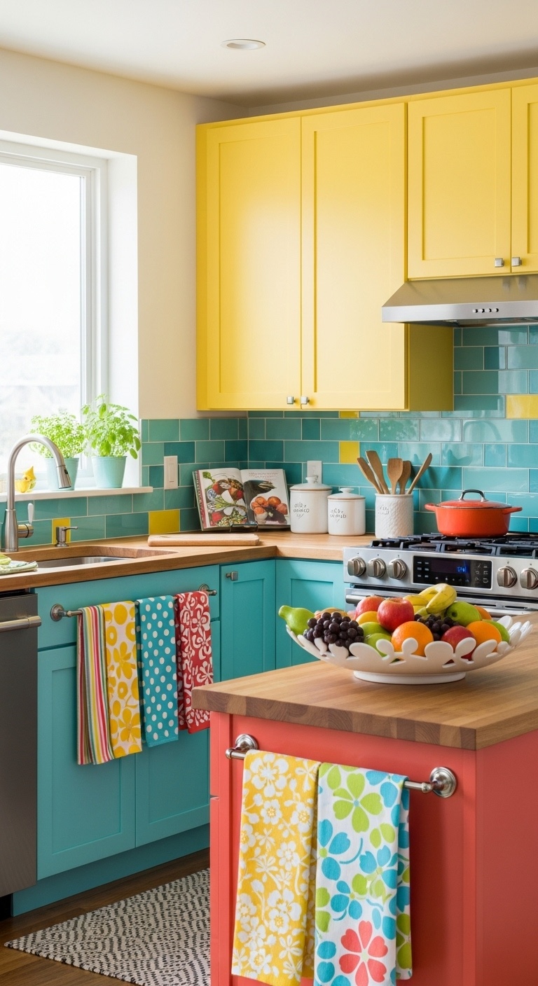 Bright kitchen towels
