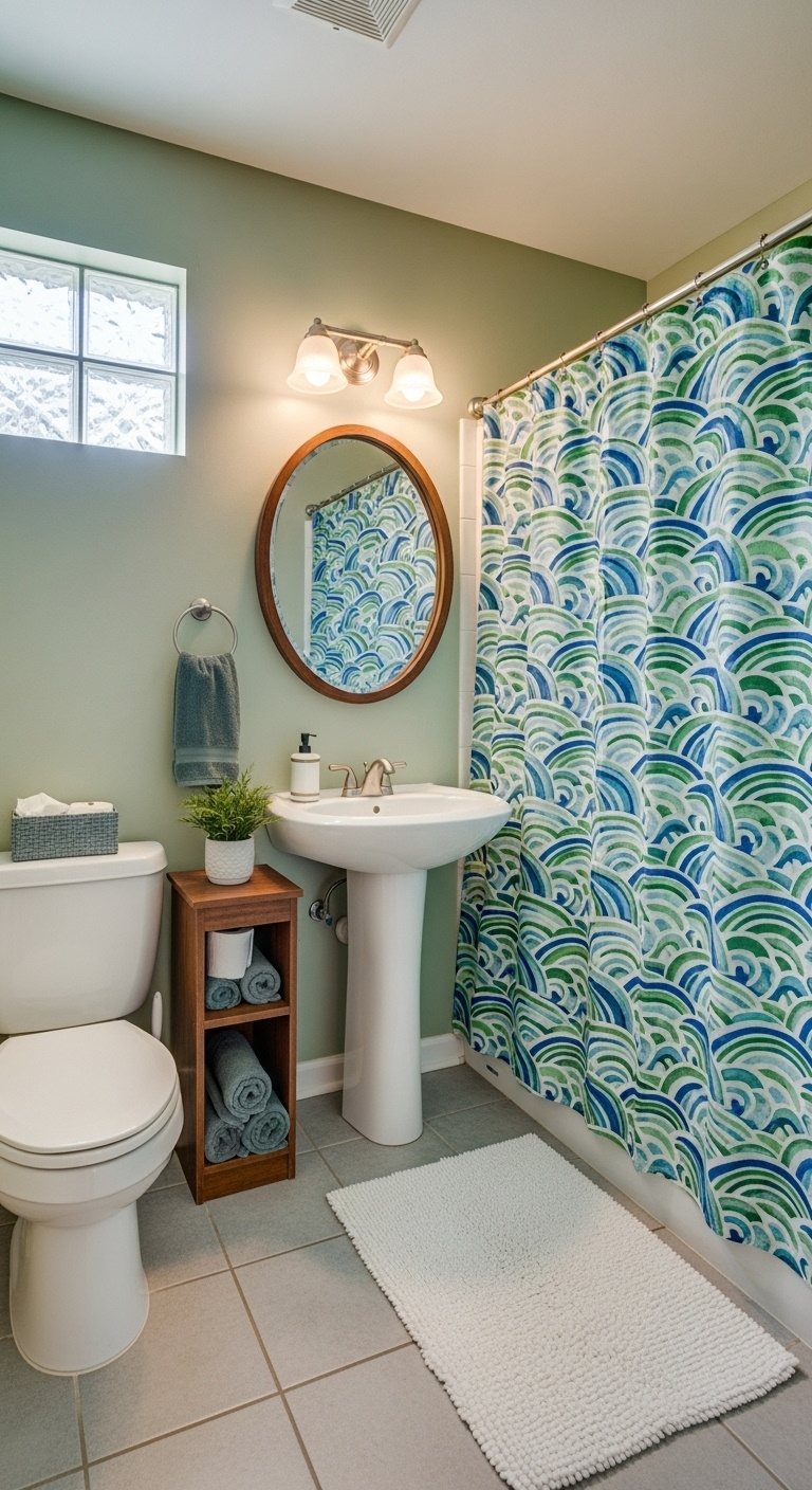 Use a shower curtain instead of a door