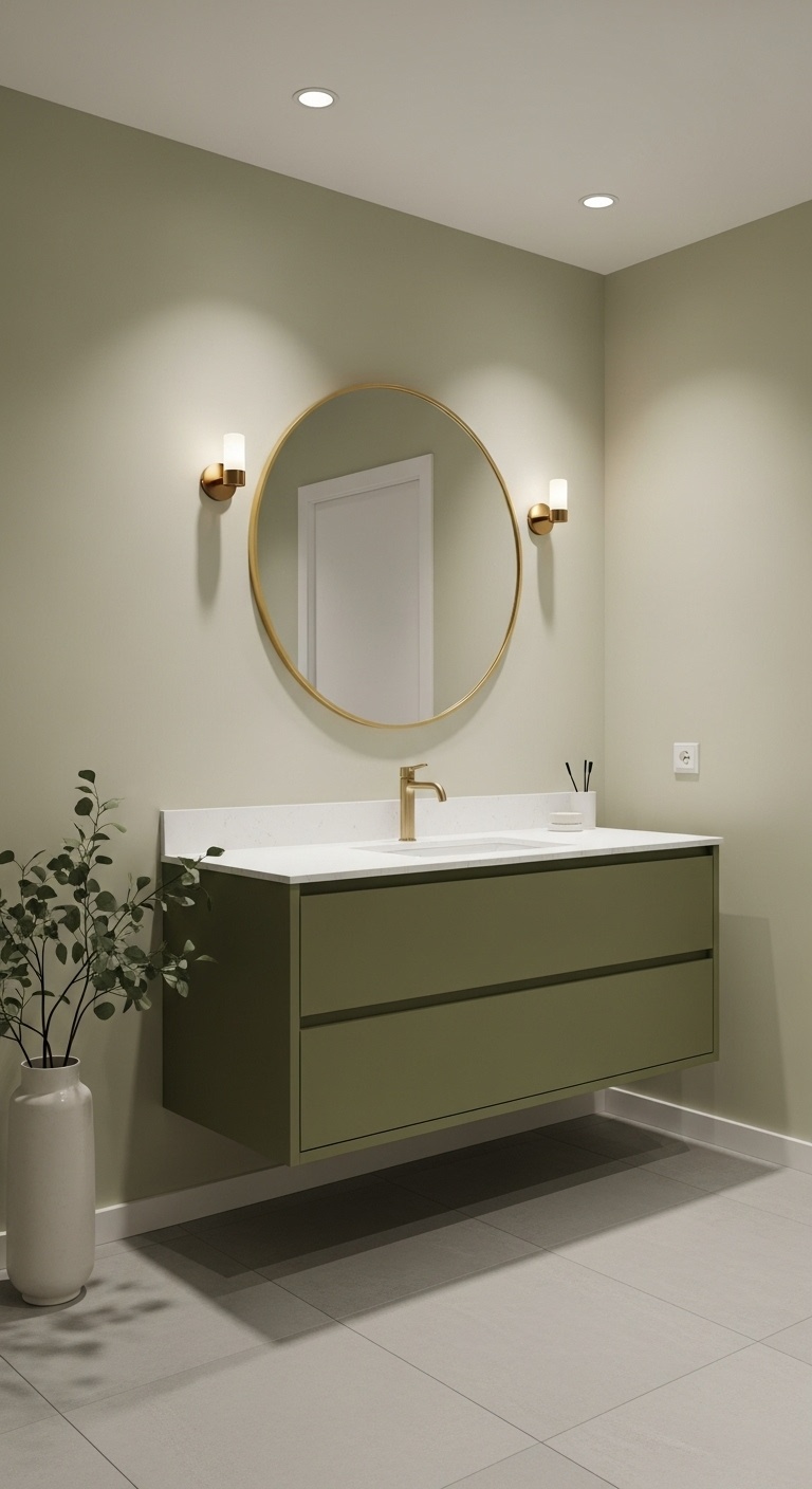 Olive green vanity