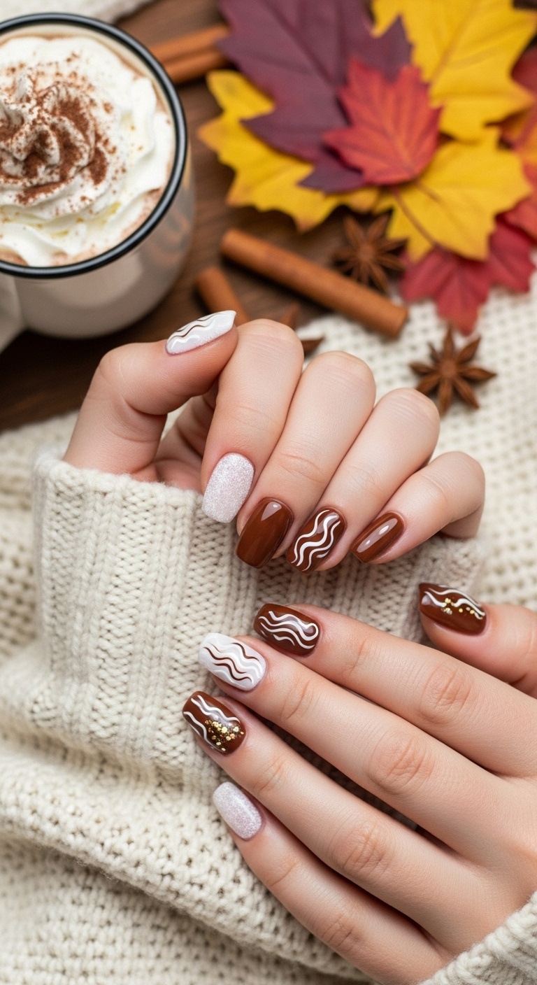 Hot cocoa brown nails