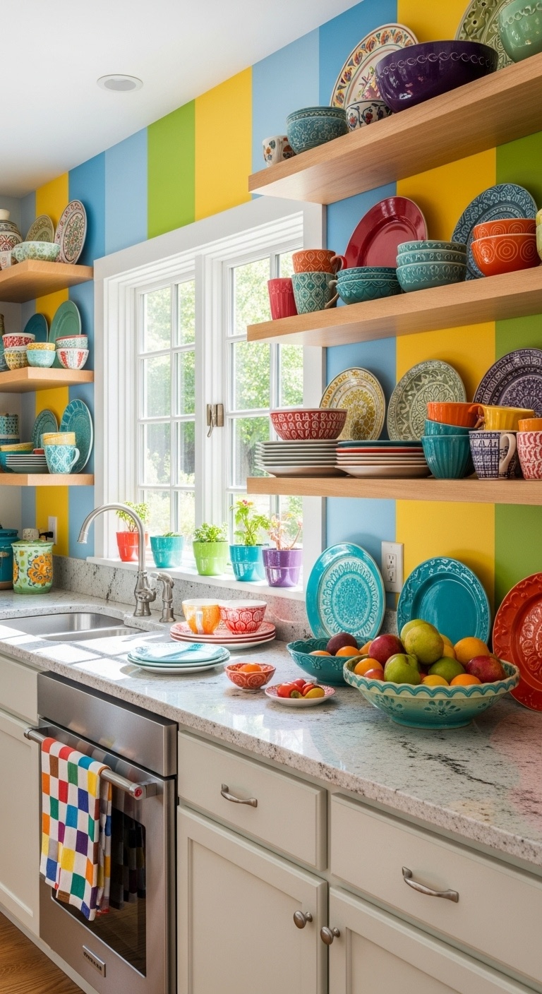 Multicolored dishware