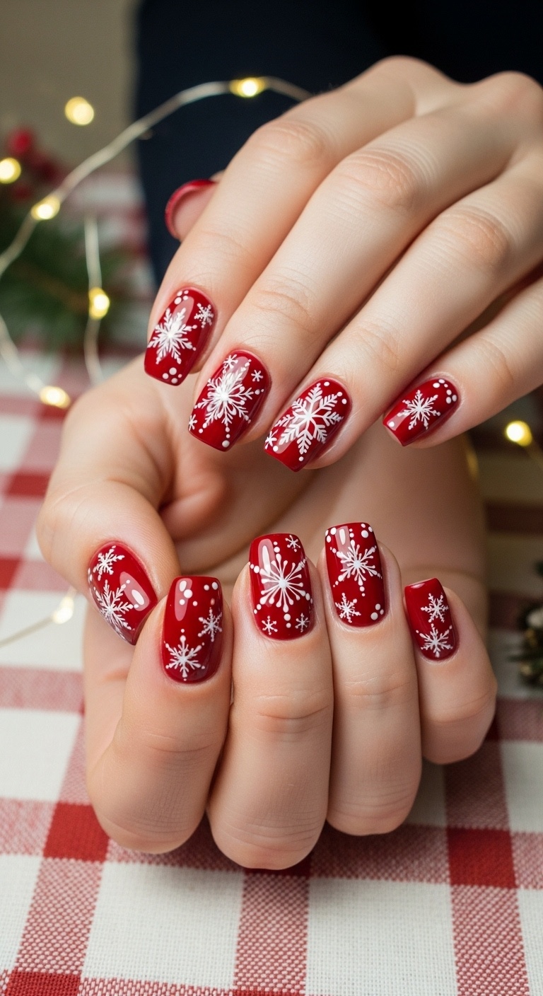 Classic Red with White Snowflakes