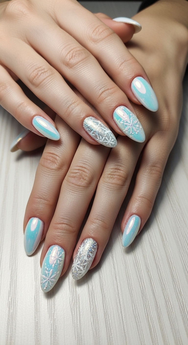 Icy White Holographic Shine
