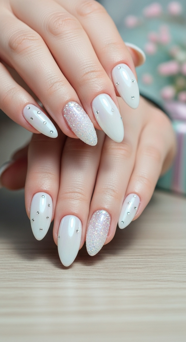 Pearly White with Subtle Snow Dust