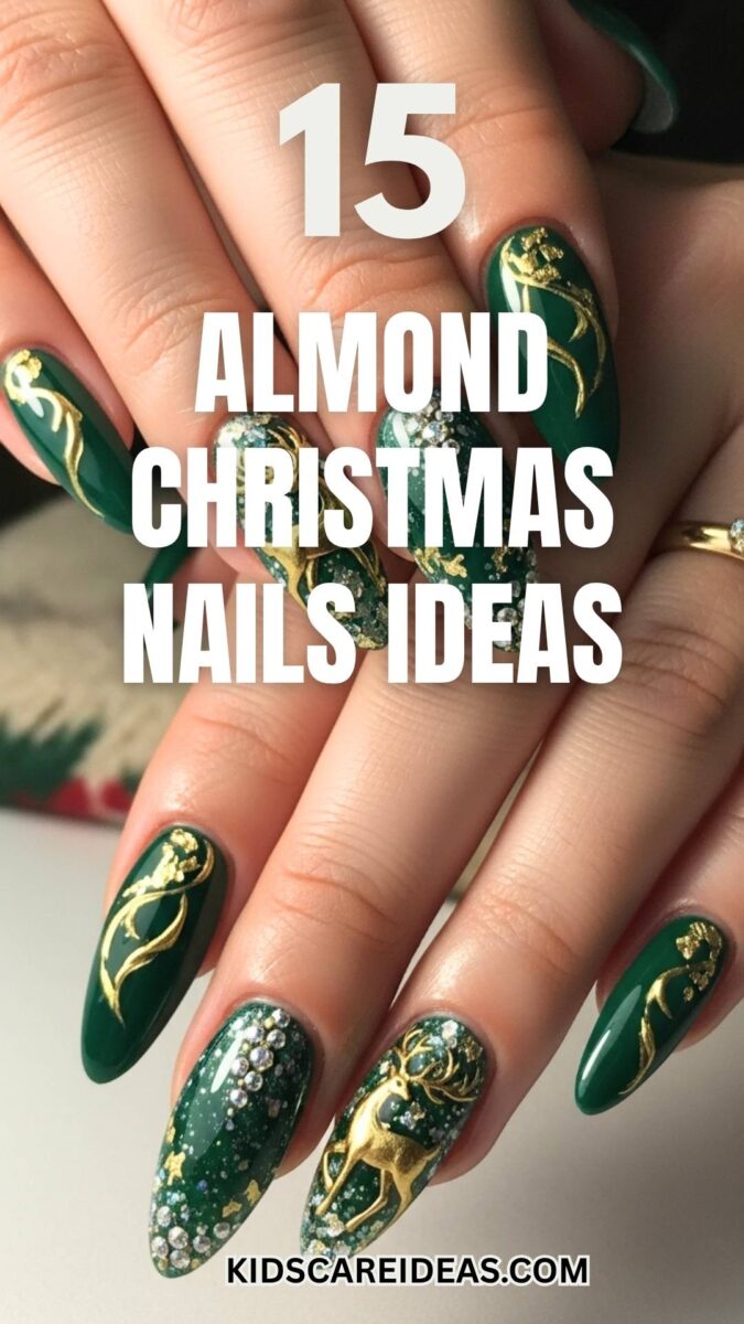 Almond Christmas Nails Ideas