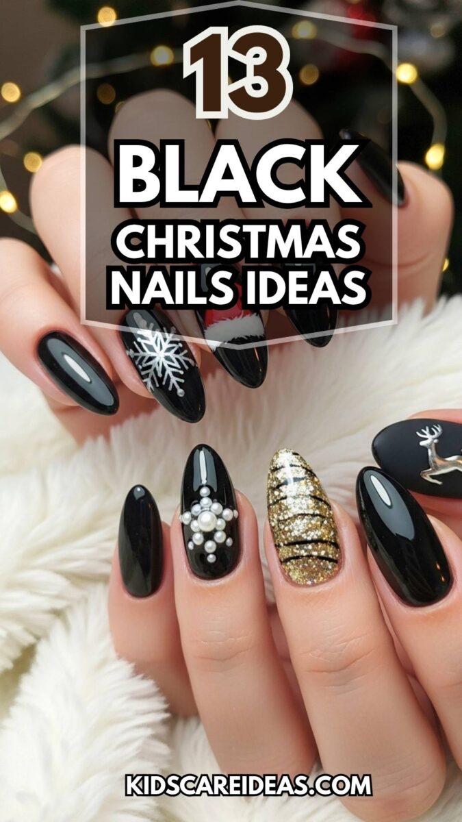 Black Christmas Nails Ideas
