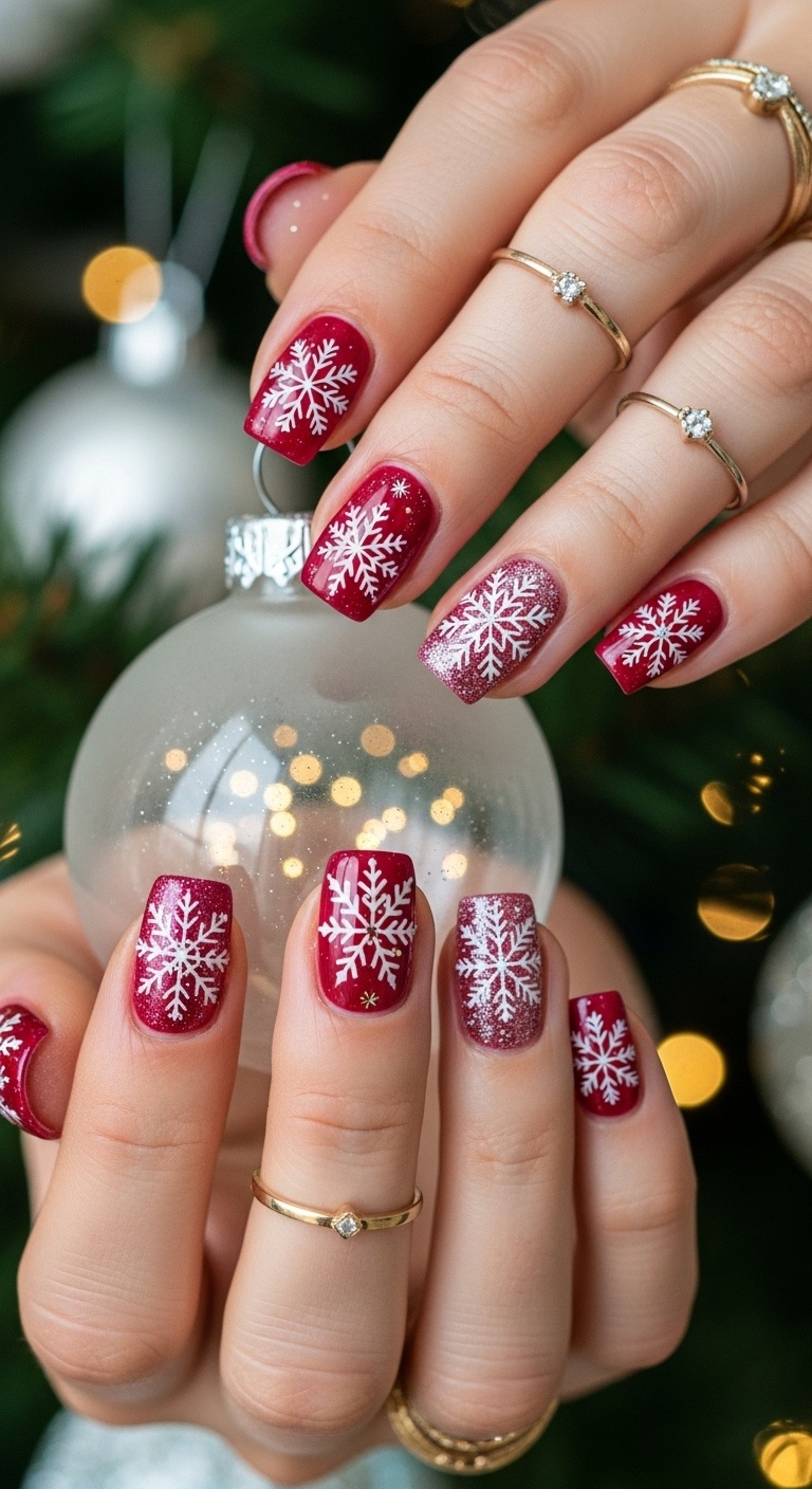 Sparkling White Snowflake Stencils