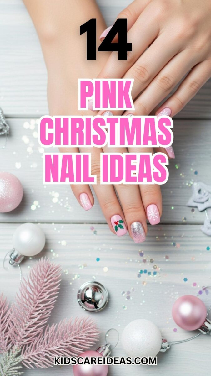 Pink Christmas Nail Ideas