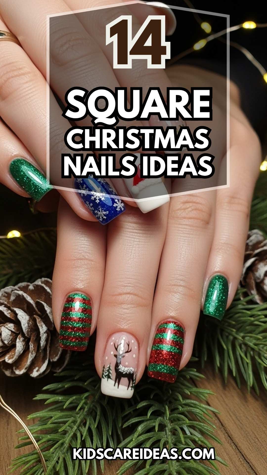 Square Christmas Nails Ideas