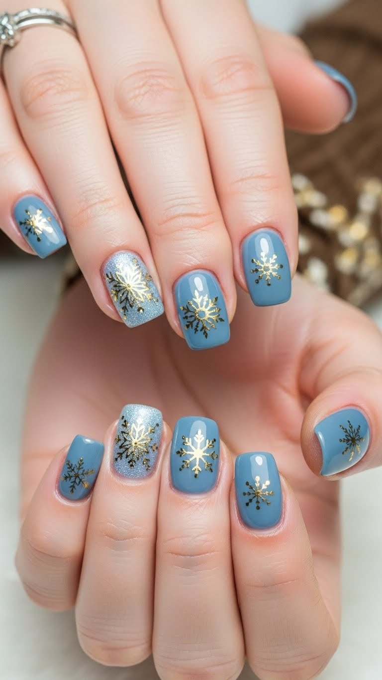 Golden snowflake decals