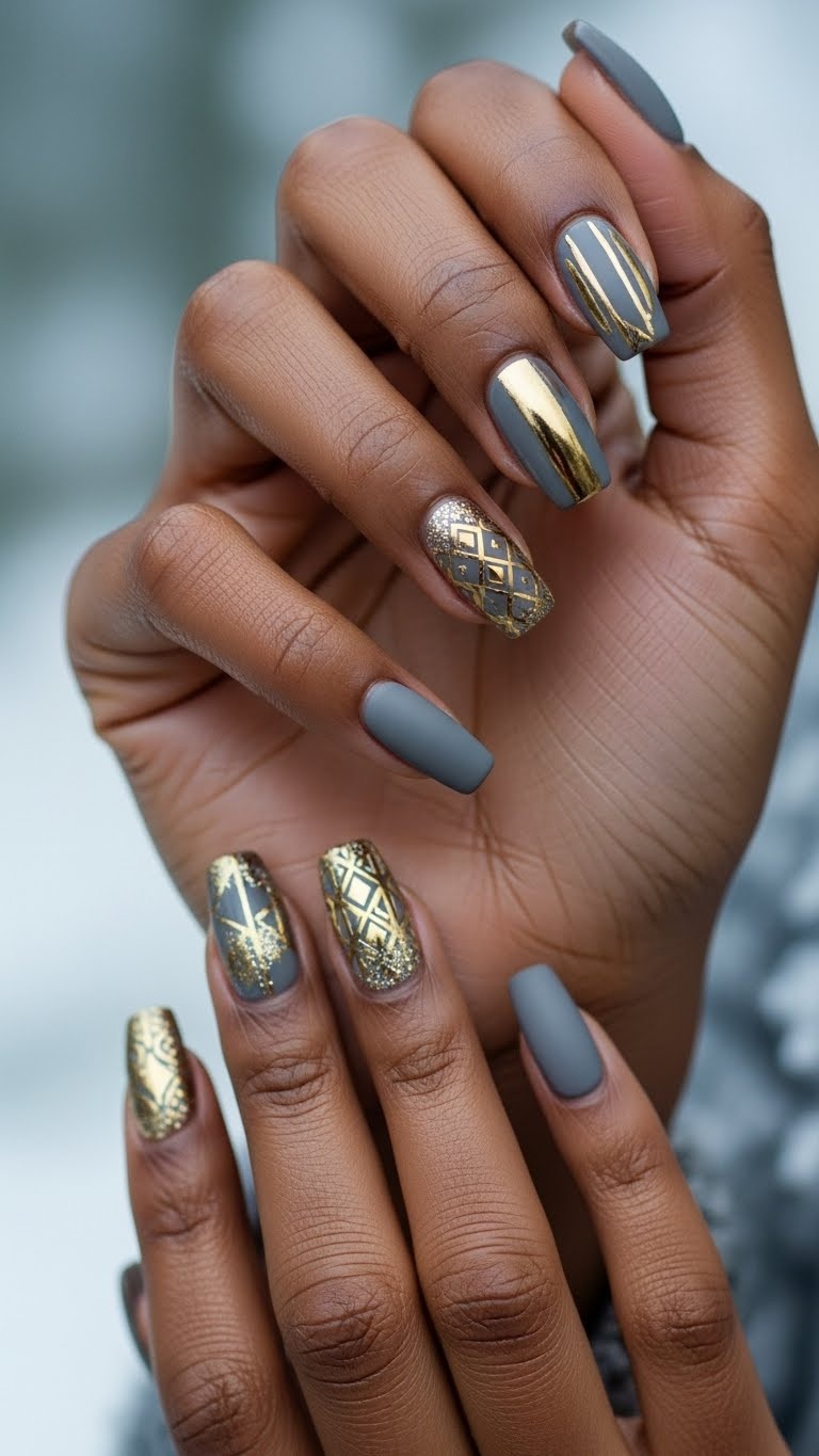 Graphite Gray with Gold Foil