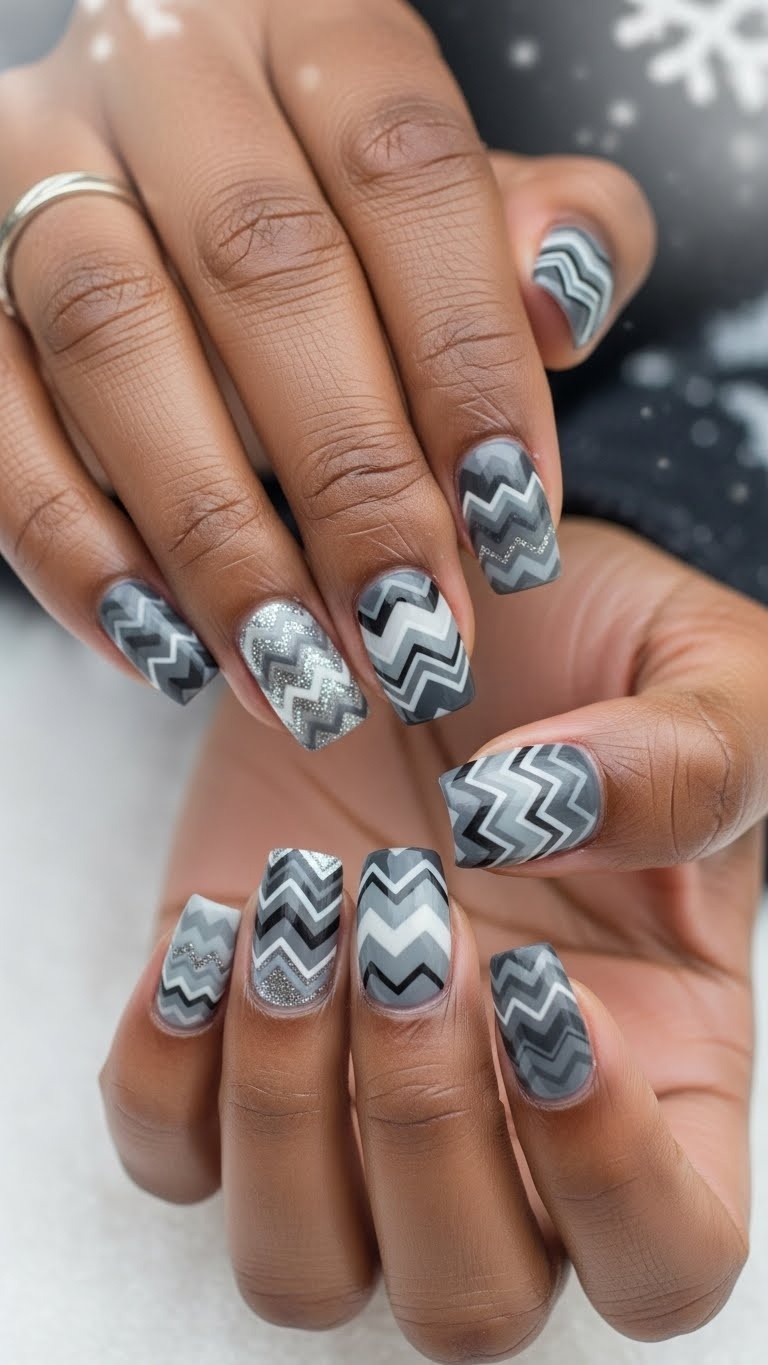 Slate Gray Chevron Pattern