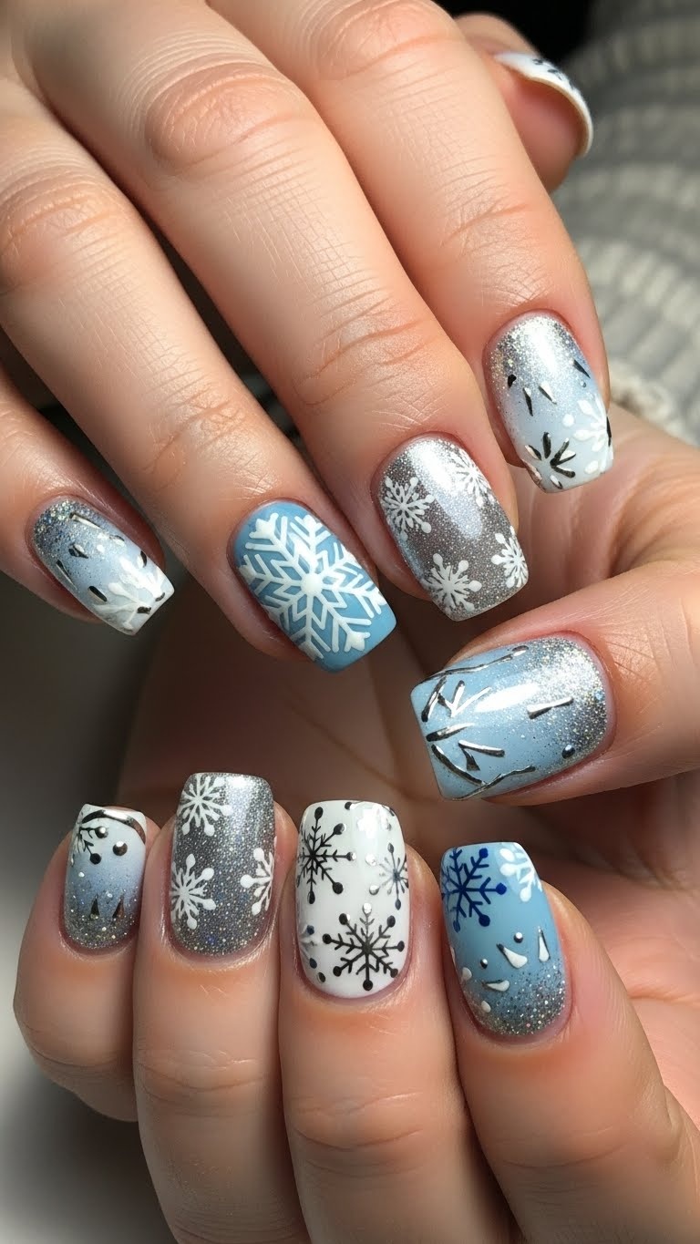 Snowflake Nail Art