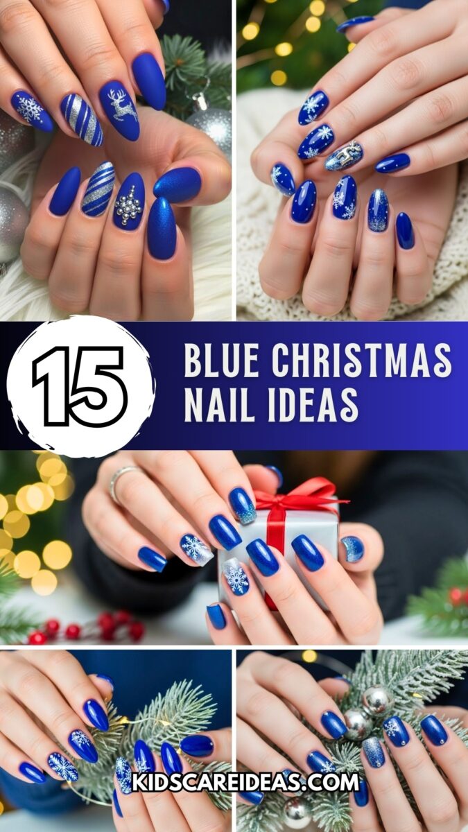 Blue Christmas Nail Ideas