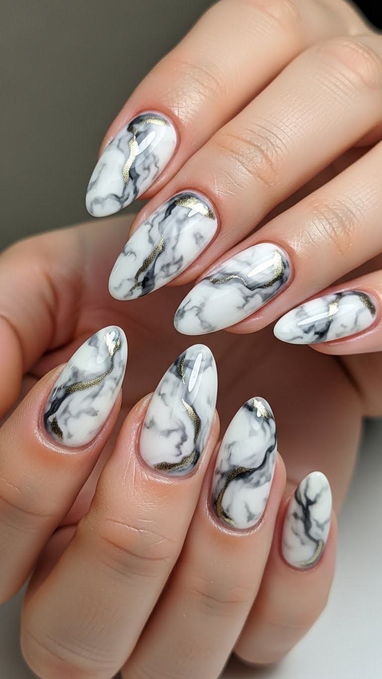 Marble Effect Magic Gel Nails