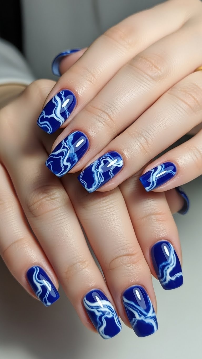 Blueberry Swirl Marble Design