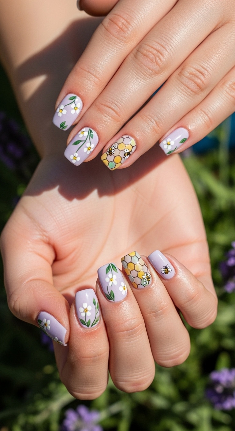 Lavender honeycomb pattern