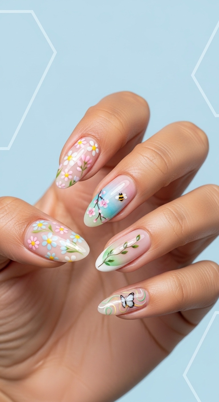 Sky blue geometric lines