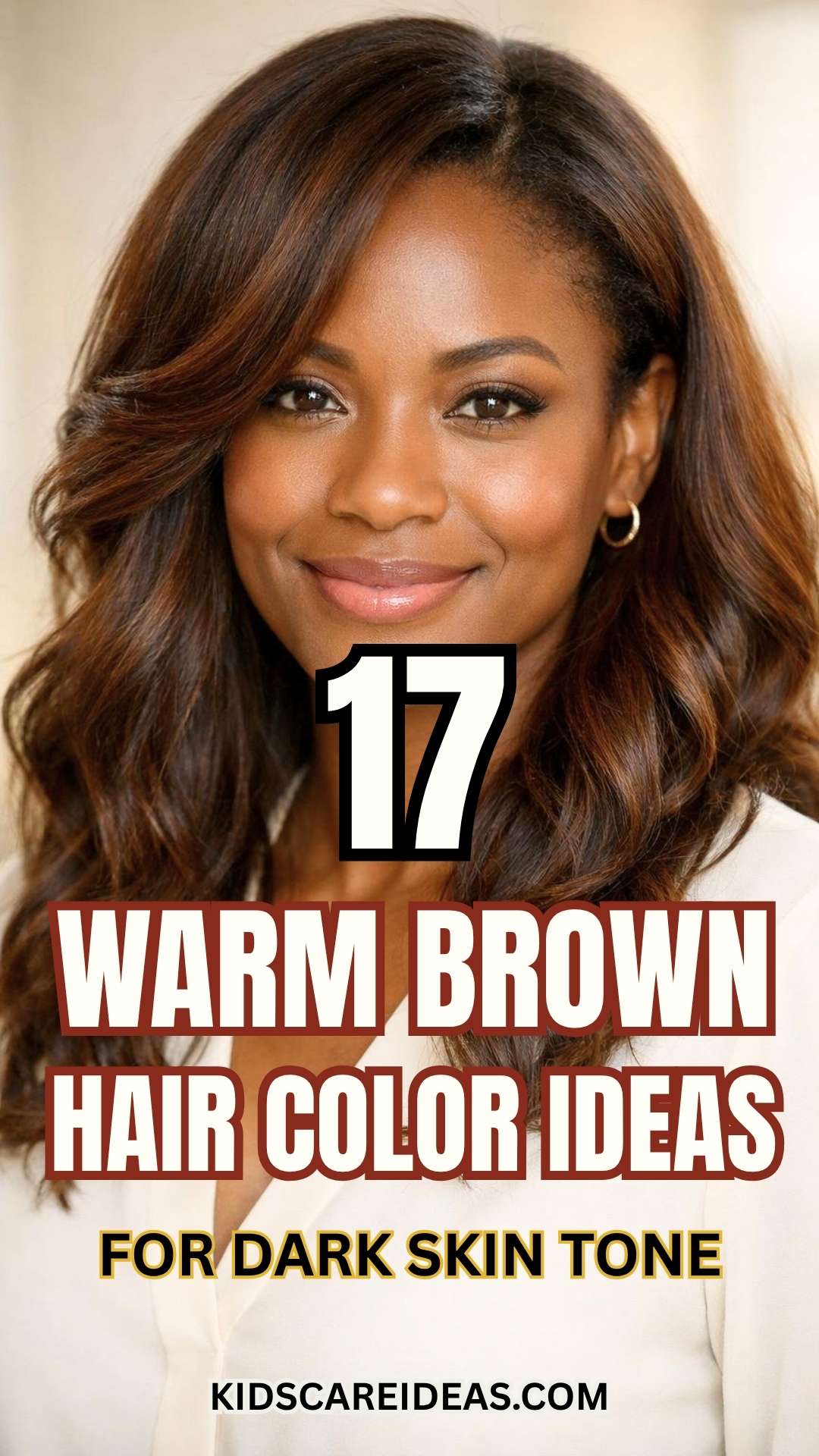 Warm Brown Hair Color for Dark Skin Tone