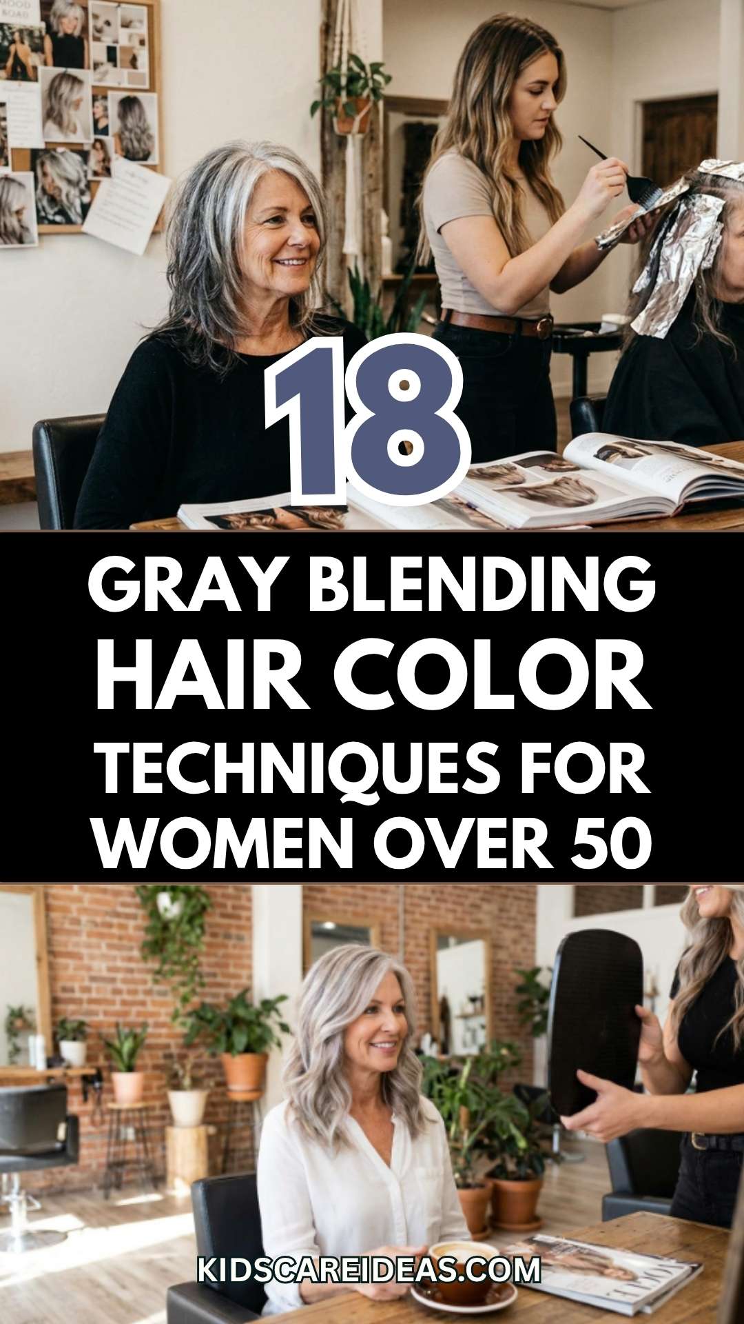 Gray Blending Hair Color Techniques for Women Over 50