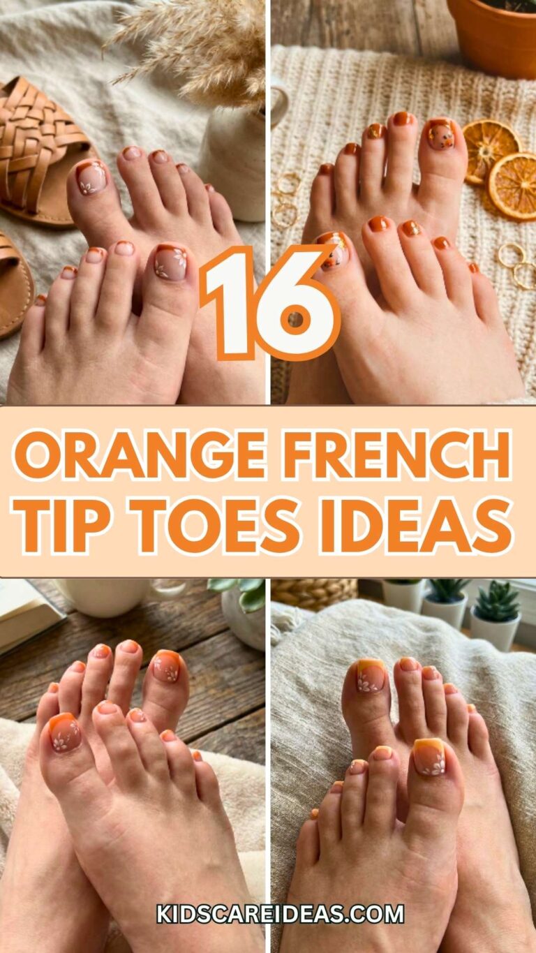 Orange French Tip Toes Ideas
